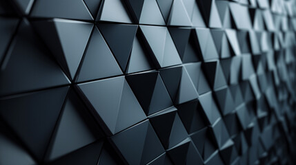 abstract futuristic high tech dark black background with a triangular block structure. wall texture 