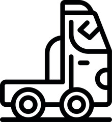 Sticker - Simple black and white line art illustration of a pickup truck, often used to symbolize transportation or delivery services