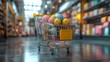 © Warakorn - High-resolution 3D depiction of online retail marketing with a subtle blur in the background, ideal for app marketing.