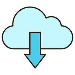 Canvas Print - cloud download icon illustration