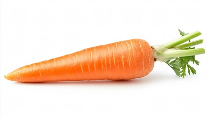 Wall Mural - Fresh Raw Carrot Isolated on White Background