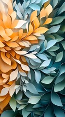 Wall Mural - Abstract Paper Leaves Background.