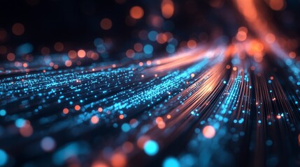 Fiber optic cable for internet network connection technology background