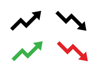 Uptrend and downtrend arrow icon in generic style. Zigzag arrows concept