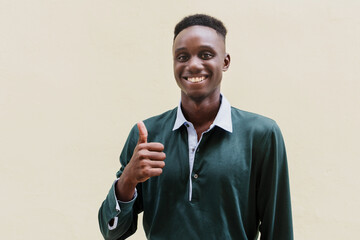 portrait of African American man with afro hair, young caribbean people in Latin America