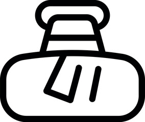 Sticker - Line icon of a car air freshener hanging from a rearview mirror