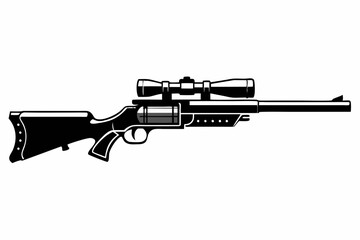 Hunting gun silhouette vector illustration