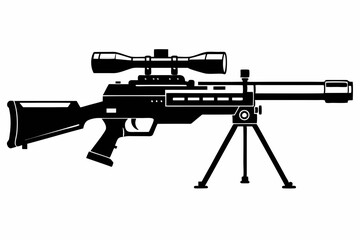 Hunting gun silhouette vector illustration