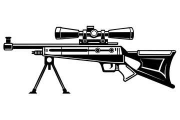 Hunting gun silhouette vector illustration