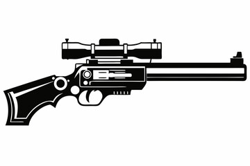 Hunting gun silhouette vector illustration