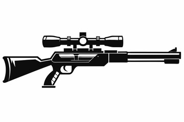 Hunting gun silhouette vector illustration