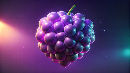 Close-Up of Grape Cluster with Rich Purple Hues and Modern Artistic Lighting