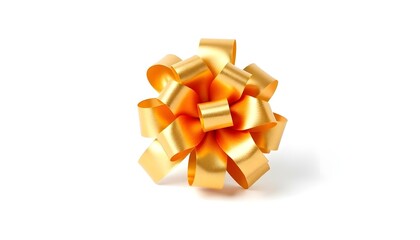 A gold gift ribbon isolated on a white background