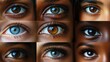 © เลิศลักษณ์ ทิพชัย - A collage of beautiful eyes from people of different ages and multiethnic backgrounds, showcasing diversity, equality, and various nationalities in a close-up view
