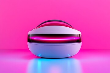 Poster - Pink and Blue VR Headset on a Gradient Background Symbolizing the Fusion of Colorful Design and Cutting Edge Virtual Reality Technology