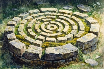 Labyrinth Ancient Path Various Christianity, Paganism Religion Spiritual Symbol