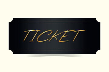 Wall Mural - Elegant black ticket with golden text 