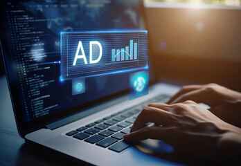 Wall Mural - advertisement and marketing trend, artificial intelligence technology