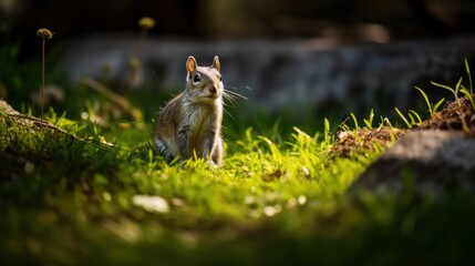 Wall Mural - Chipmunk in Natural Habitat