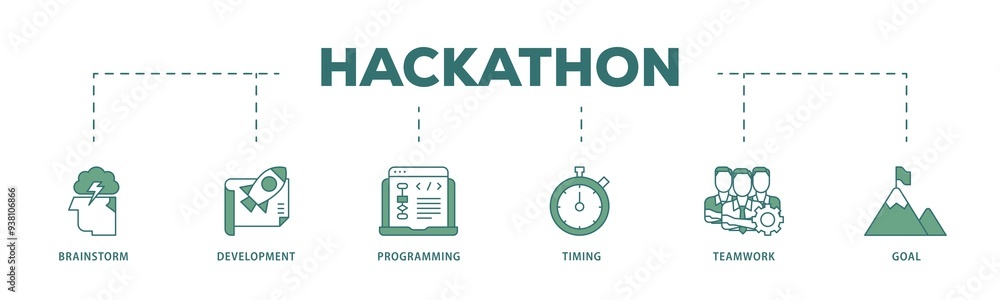 Hackathon icon infographic illustration concept with icon of brainstorm ...
