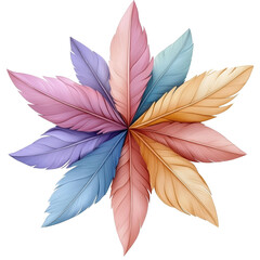 A vibrant design of colorful leaves arranged in a circular pattern, evoking natural beauty and creativity.