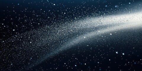 Wall Mural - sparkling light particles in dark blue space