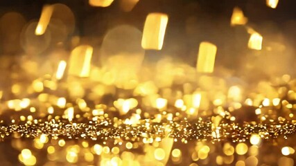 Wall Mural - christmas golden light shine particles bokeh on dark background. holiday concept. abstract backgroun