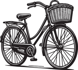 A bicycle with baskets vector illustration silhouette 