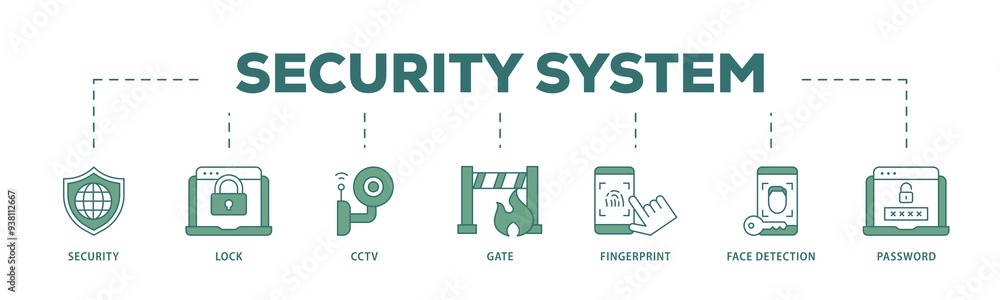 Security system icon infographic illustration concept with icon of ...