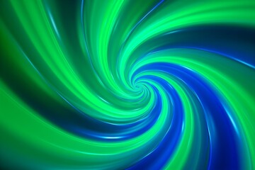Wall Mural - Abstract Swirling Blue and Green Spiral - Digital Art Background