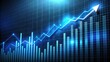 © Achiraya - A sleek, modern graph displays a rising stock market trend, with a prominent blue line and subtle grid background, conveying financial growth and success.