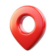 © kanoktuch - Red map pin 3D illustration, representing a location marker with a glossy, rounded design commonly used in maps and navigation. Isolated on transparent background, png.
