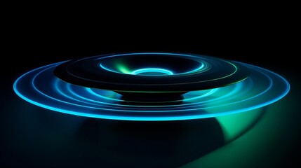 Wall Mural - Abstract Glowing Circles - Futuristic Technology Design