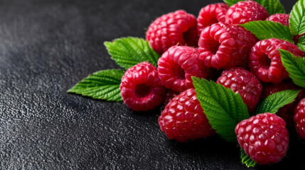 Wall Mural - Bunch Raspberries Sitting Top Each Othe