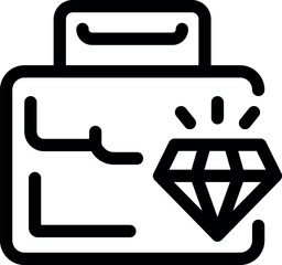 Sticker - Line vector icon of a credit card adding a shining diamond bonus