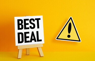 best deal is shown using the text on banner as business and financial concept