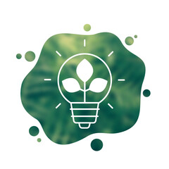 Wall Mural - light bulb and plant icon, vector