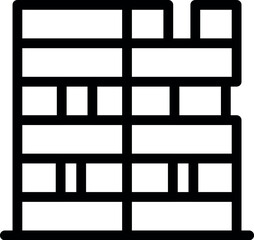 Poster - Simple line art icon of a contemporary building facade