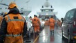 © photo for everything - Ferry crew assisting vehicle loading transport