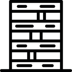 Wall Mural - simple vector icon representing a server rack, suitable for big data or hosting concepts