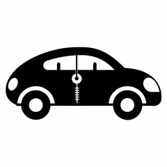 Wall Mural - Zip Car Black silhouette