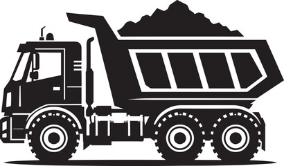 Dump Truck silhouette vector illustration isolated on a white background