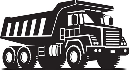 Dump Truck silhouette vector illustration isolated on a white background