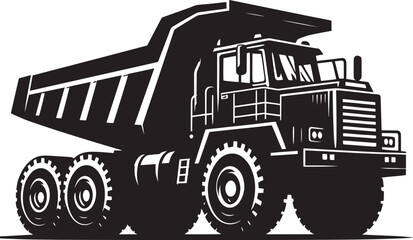 Dump Truck silhouette vector illustration isolated on a white background