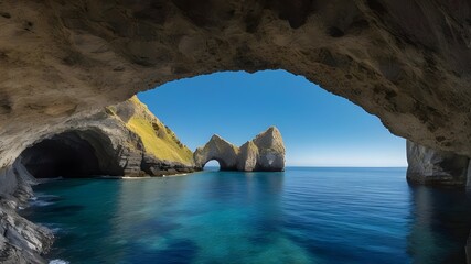 Wall Mural - Cliffs, calm sea