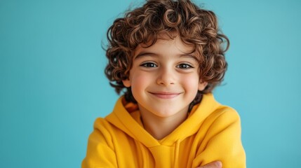 Canvas Print - The cheerful curly-haired boy