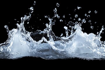 Wall Mural - Crystal clear water splash on black background