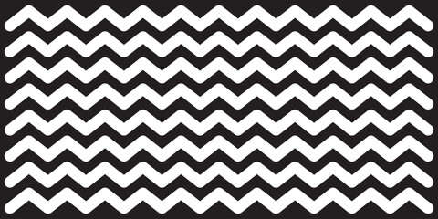 Wall Mural - wave line and wavy zigzag lines. black curved lines pattern in abstract style. horizontal geometric 