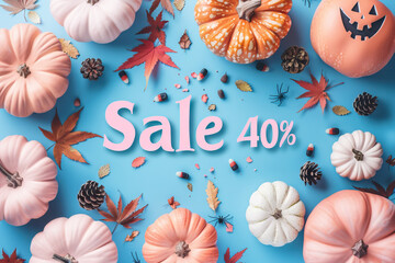 Wall Mural - Pink calabaza for Halloween sale, 40% off. 