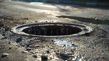 open manhole and repair of roads